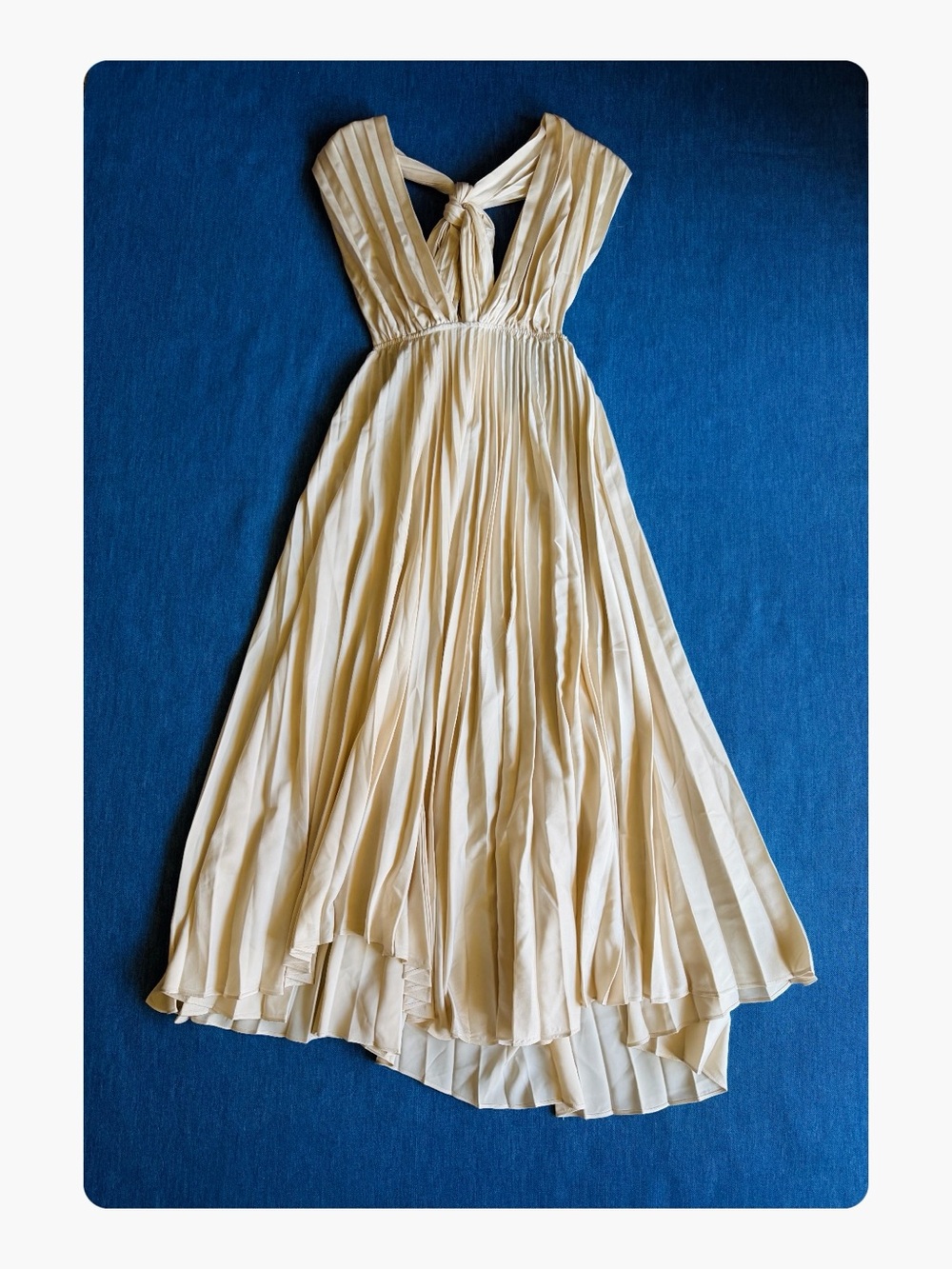 ★ Hello Molly Prime Asset Pleated Midi Gown Dress Champagne 8 ★ - Picture 14 of 17